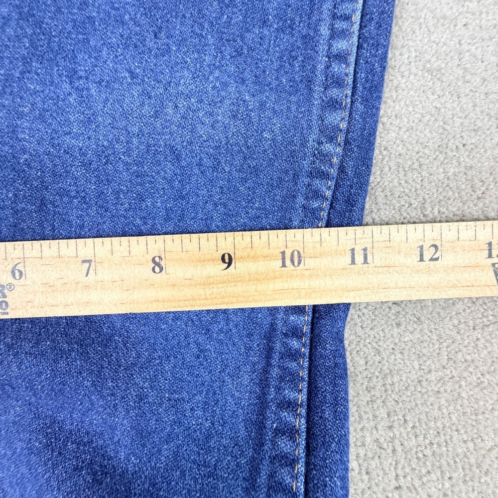 Wrangler Jeans Mens Sz 38x34 Blue Denim (Actual Sz 37X32) Thrashed Bootcut - Picture 9 of 11